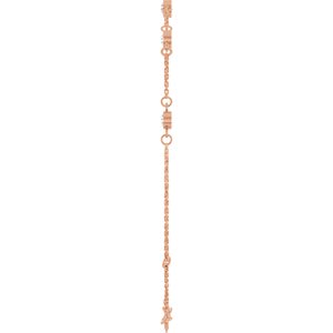 14K Rose Gold 3 mm Round 5-Stone Bezel-Set 6 1/2-7 1/2" Bracelet Mounting – image 5