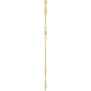 14K Yellow Gold 3 mm Round 5-Stone Bezel-Set 6 1/2-7 1/2" Bracelet Mounting – image 5