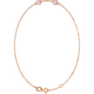 14K Rose Gold 3 mm Round 2-Stone Bezel-Set 6 1/2-7 1/2" Bracelet Mounting – image 3
