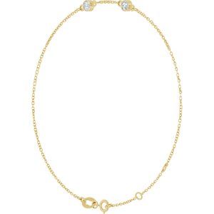 14K Yellow Gold 3 mm Round 2-Stone Bezel-Set 6 1/2-7 1/2" Bracelet Mounting – image 3