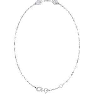 Platinum 3 mm Round 2-Stone Bezel-Set 6 1/2-7 1/2" Bracelet Mounting – image 3