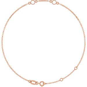 14K Rose Gold 3 mm Round 2-Stone Bezel-Set 6 1/2-7 1/2" Bracelet Mounting – image 2