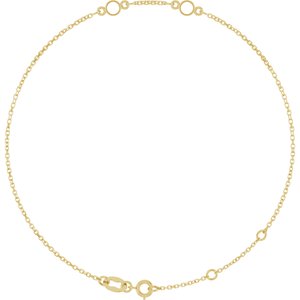 14K Yellow Gold 3 mm Round 2-Stone Bezel-Set 6 1/2-7 1/2" Bracelet Mounting – image 2
