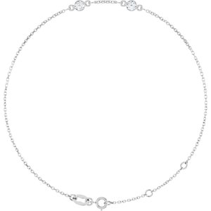 Platinum 3 mm Round 2-Stone Bezel-Set 6 1/2-7 1/2" Bracelet Mounting