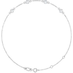 Platinum 3 mm Round 4-Stone Bezel-Set 6 1/2-7 1/2" Bracelet Mounting
