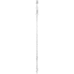 14K White Gold 3 mm Round 4-Stone Bezel-Set 6 1/2-7 1/2" Bracelet Mounting – image 6