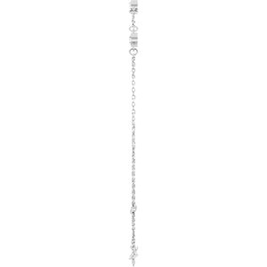 14K White Gold 3 mm Round 4-Stone Bezel-Set 6 1/2-7 1/2" Bracelet Mounting – image 5