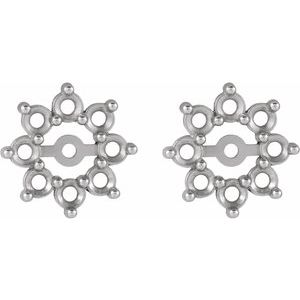 18K White Gold Earring Jacket Mounting