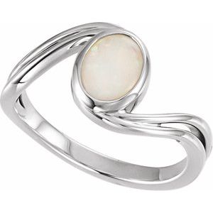 Cabochon Bezel-Set Bypass Ring