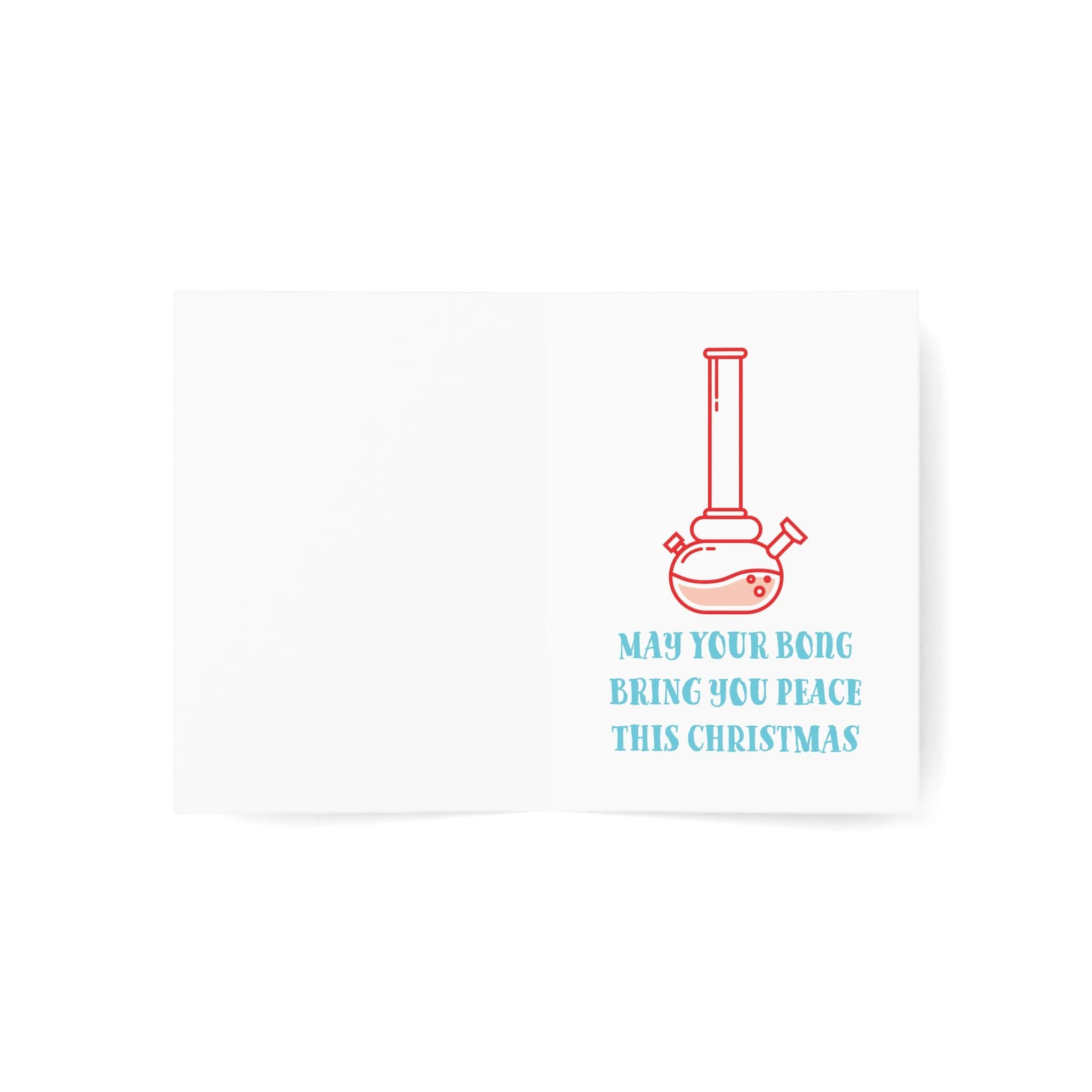 Happy Holidaze Zen Lion Smoking Bong Merry Christmas Greeting Cards (1, 10, 30, and 50pcs)