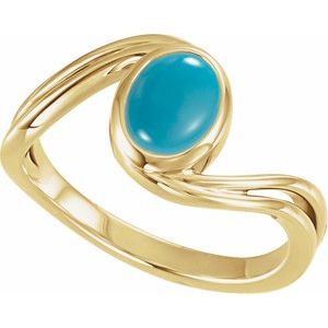 Cabochon Bezel-Set Bypass Ring