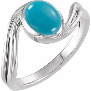 Cabochon Bezel-Set Bypass Ring