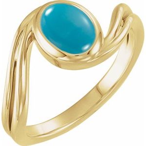 Cabochon Bezel-Set Bypass Ring