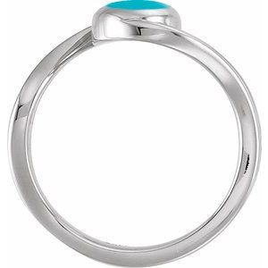 Sterling Silver  Natural Turquoise Cabochon Ring