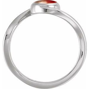 Sterling Silver  Natural Mozambique Garnet Cabochon Ring