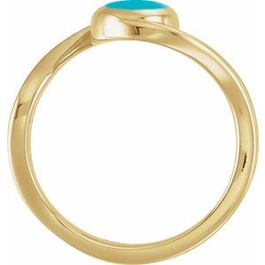 Cabochon Bezel-Set Bypass Ring