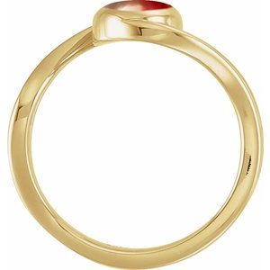 14K Yellow Gold  Natural Mozambique Garnet Cabochon Ring