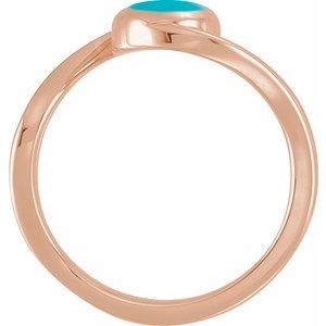 14K Rose Gold  Natural Turquoise Cabochon Ring