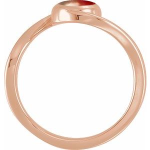 14K Rose Gold  Natural Mozambique Garnet Cabochon Ring