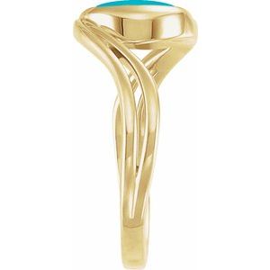 Cabochon Bezel-Set Bypass Ring