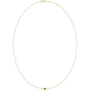 10K Yellow Gold Lab-Grown Emerald 1-Station 16-18" Necklace – image 2
