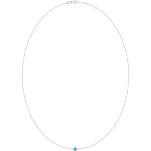 Platinum Natural Blue Zircon 1-Station 16-18" Necklace – image 2