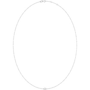 Platinum 3 mm Round Bezel-Set 1-Station 16-18" Necklace Mounting – image 4