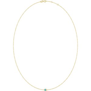 14K Yellow Gold Natural Aquamarine 1-Station 16-18" Necklace – image 2