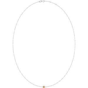 10K White Gold Natural Citrine 1-Station 16-18" Necklace – image 2