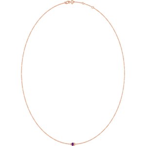 14K Rose Gold Natural Amethyst 1-Station 16-18" Necklace – image 2