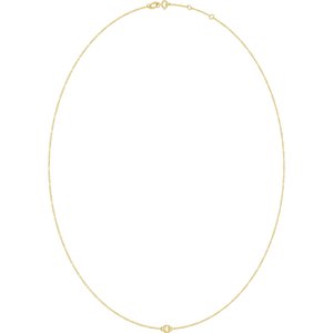 14K Yellow Gold 3 mm Round Bezel-Set 1-Station 16-18" Necklace Mounting – image 4