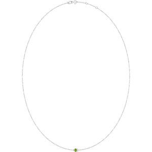 Platinum Natural Peridot 1-Station 16-18" Necklace – image 2