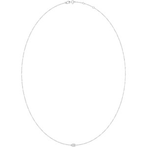 10K White Gold Natural Diamond 1-Station 16-18" Necklace – image 2