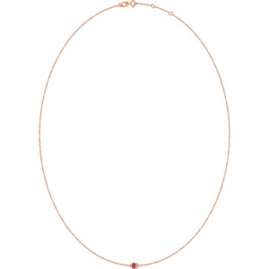 14K Rose Gold Natural Pink Tourmaline 1-Station 16-18" Necklace – image 2