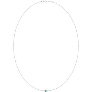 Platinum Natural Aquamarine 1-Station 16-18" Necklace – image 2