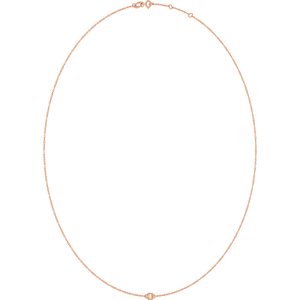14K Rose Gold 3 mm Round Bezel-Set 1-Station 16-18" Necklace Mounting – image 4