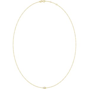 14K Yellow Gold Natural Diamond 1-Station 16-18" Necklace – image 2