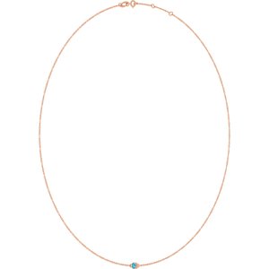 14K Rose Gold Natural Aquamarine 1-Station 16-18" Necklace – image 2