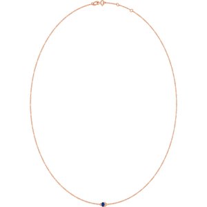 14K Rose Gold Natural Blue Sapphire 1-Station 16-18" Necklace – image 2
