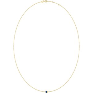 10K Yellow Gold Natural Blue Sapphire 1-Station 16-18" Necklace – image 2