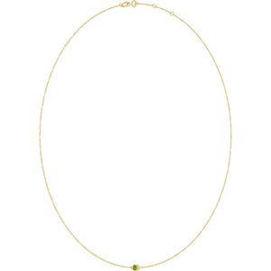 10K Yellow Gold Natural Peridot 1-Station 16-18" Necklace – image 2