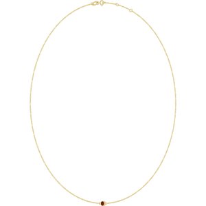 14K Yellow Gold Natural Mozambique Garnet 1-Station 16-18" Necklace – image 2