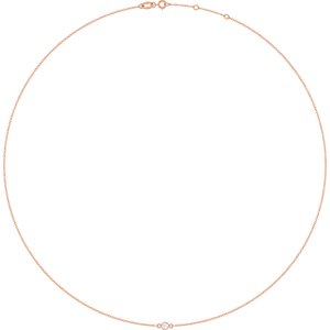 14K Rose Gold 3 mm Round Bezel-Set 1-Station 16-18" Necklace Mounting