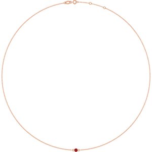 14K Rose Gold Lab-Grown Ruby 1-Station 16-18" Necklace