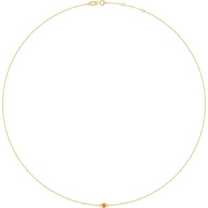 10K Yellow Gold Natural Citrine 1-Station 16-18" Necklace