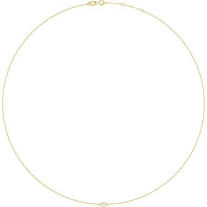 14K Yellow Gold Lab-Grown Diamond 1-Station 16-18" Necklace