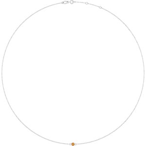 Platinum Natural Citrine 1-Station 16-18" Necklace
