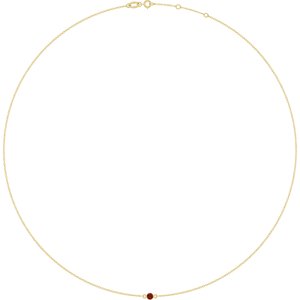 14K Yellow Gold Natural Mozambique Garnet 1-Station 16-18" Necklace