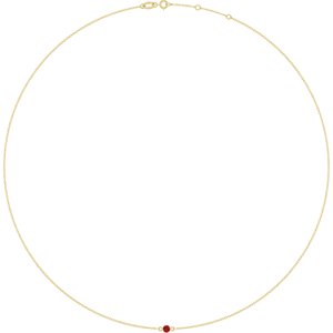10K Yellow Gold Lab-Grown Ruby 1-Station 16-18" Necklace