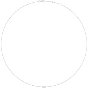 Sterling Silver 3 mm Round Bezel-Set 1-Station 16-18" Necklace Mounting